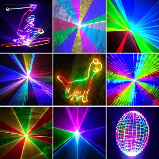 Free Shipping 10Watts DMX512+ILDA SD Card RGB Animation Laser