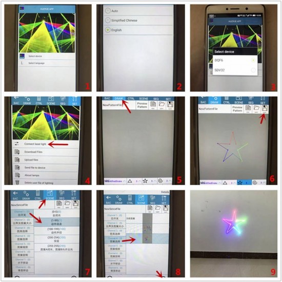 Free Shipping 2W RGB Laser Lighting System with Bluetooth Control