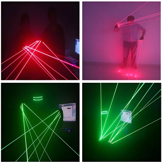 Free Shipping Single Green Color Finger Laser Disco Gloves