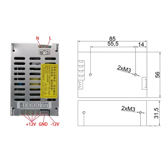 Free Shipping +-12V or +-24V power supply for scanner system