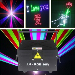 Free Shipping 10Watts DMX512+ILDA SD Card RGB Animation Laser