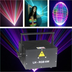 Free Shipping 6W Standalone Auto-Play Full Color SD Card Laser Projector