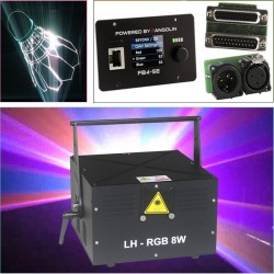 Free Shipping 8W ILDA Laser Projector with Original Imported FB4 Controller