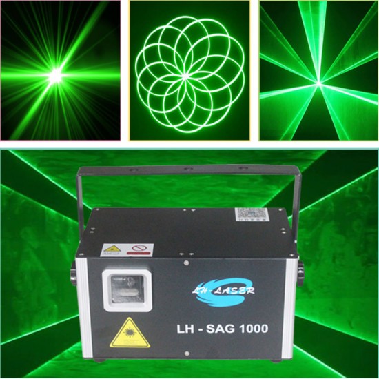 Free Shipping Professional 1w Single Green Laser Light Projector