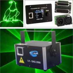 Free Shipping FB4 Green 2W ilda Animation Laser Disco Light
